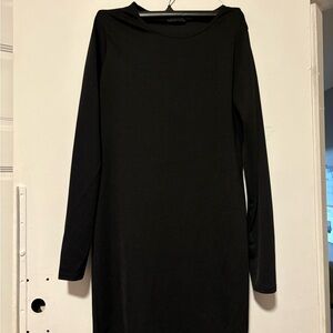 PrettyLittleThing Black Sheath Long Sleeve Dress